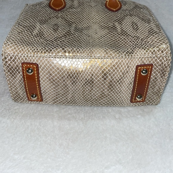Dooney & Bourke Tan and Brown Snake Print Handbag - Picture 5 of 14